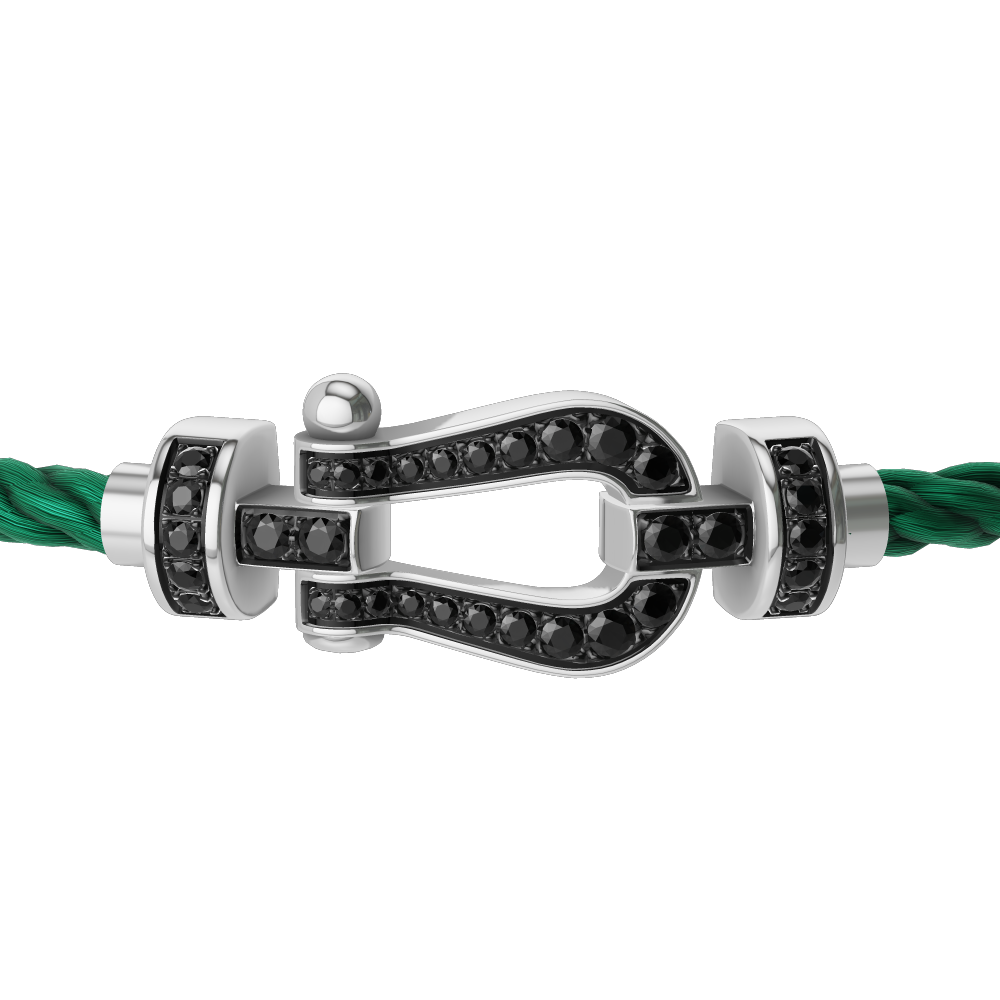 FORCE 10 BRACELET 18K WHITE GOLD AND BLACK DIAMONDS MEDIUM MODEL