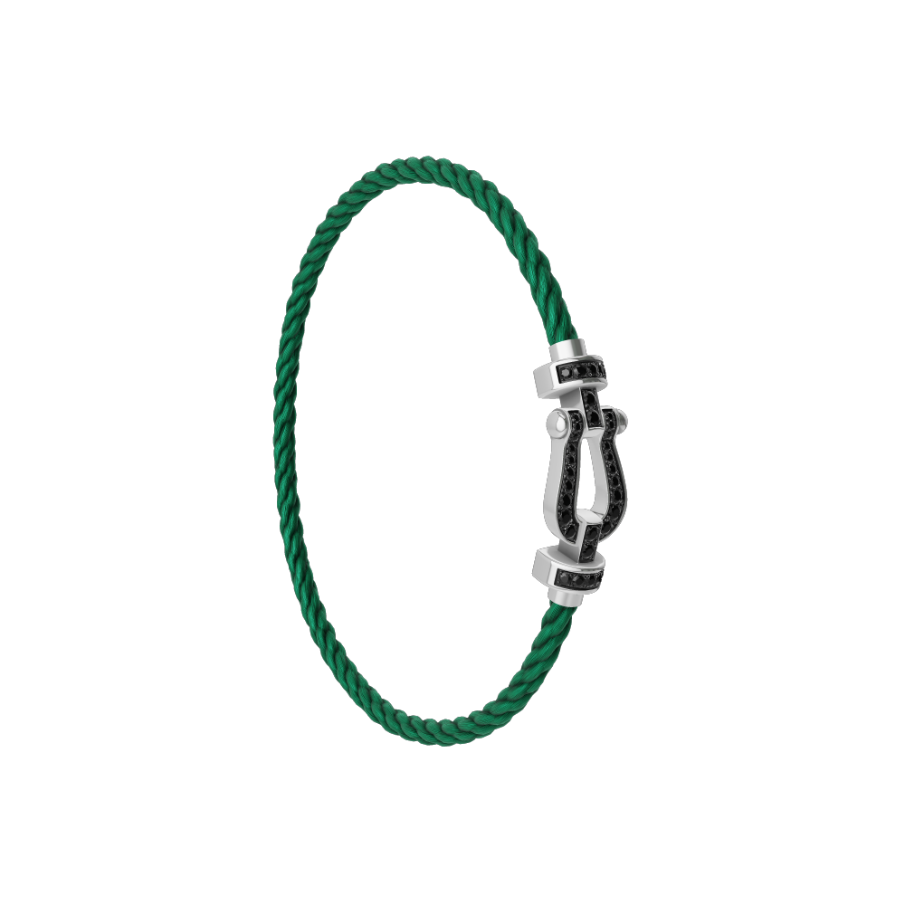 FORCE 10 BRACELET 18K WHITE GOLD AND BLACK DIAMONDS MEDIUM MODEL