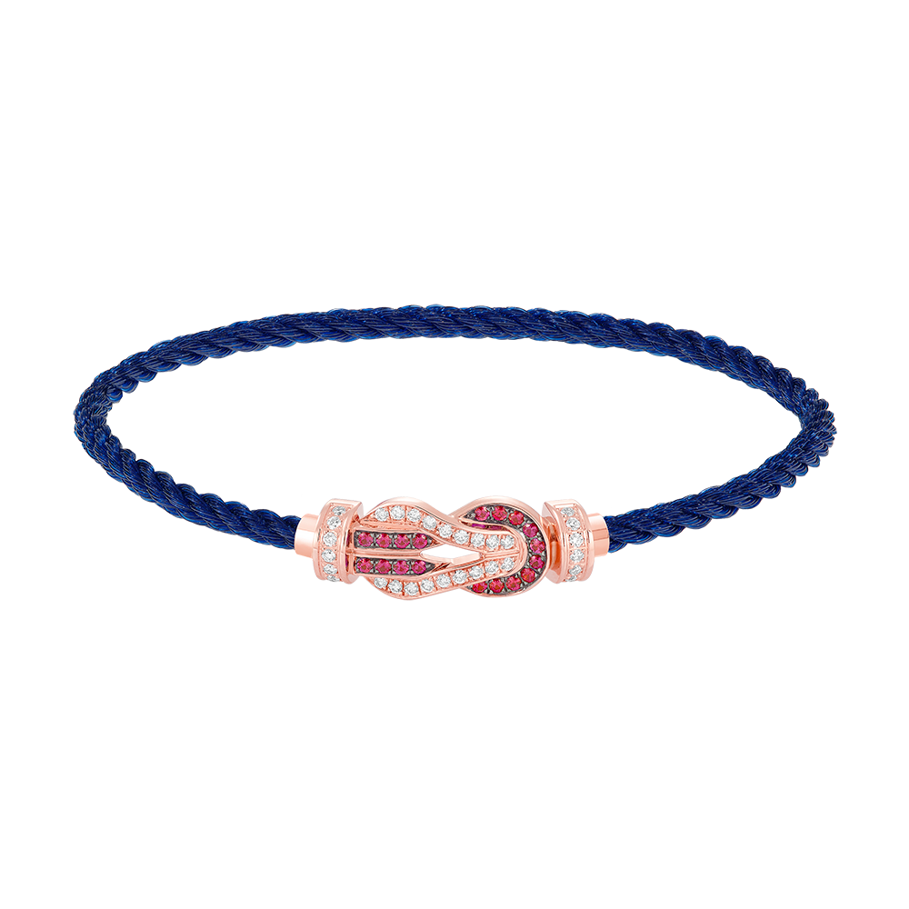 CHANCE INFINIE BRACELET 18K PINK GOLD DIAMANTS AND RUBIES MEDIUM MODEL