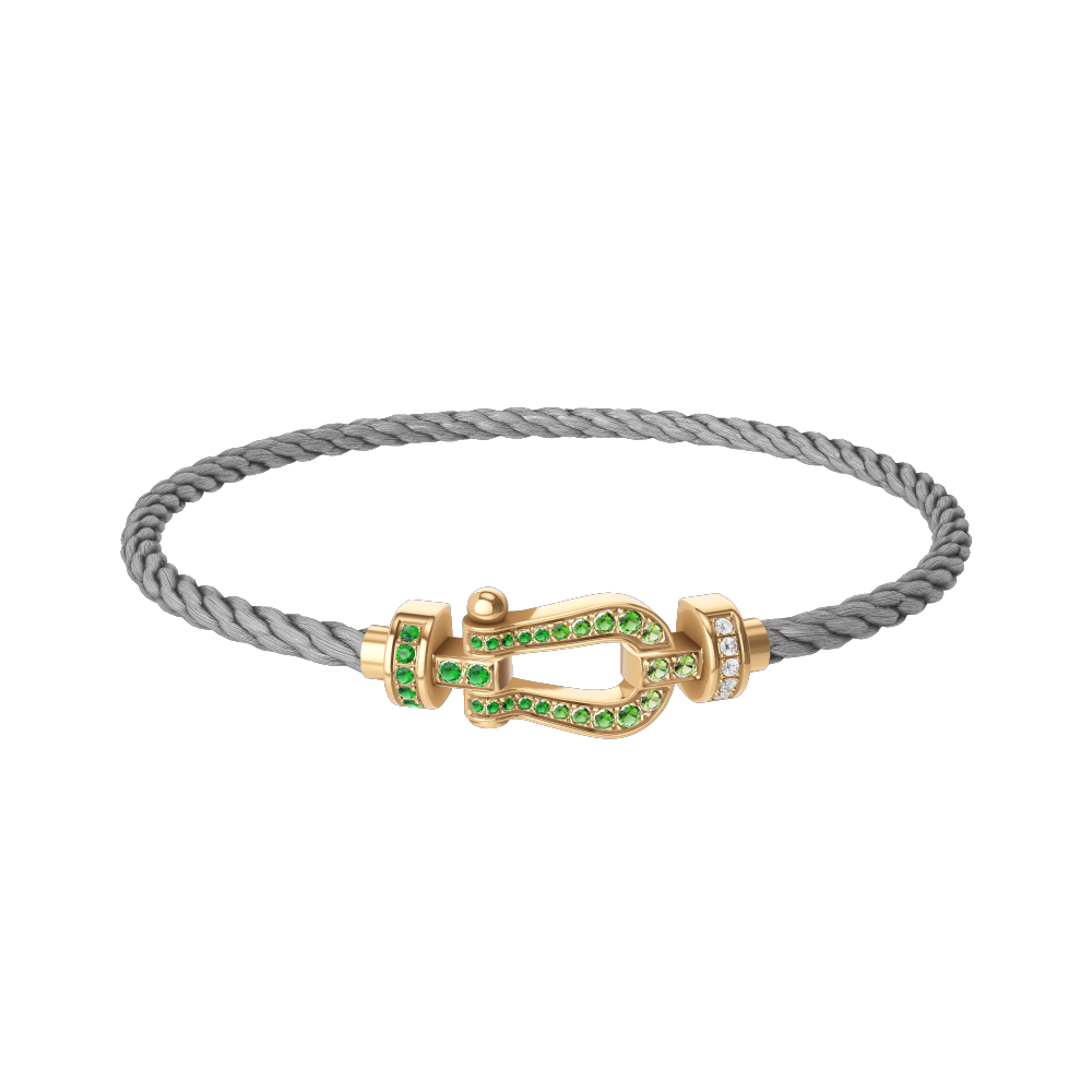 FORCE 10 BRACELET 18K YELLOW GOLD AND COLORED STONES MEDIUM MODEL