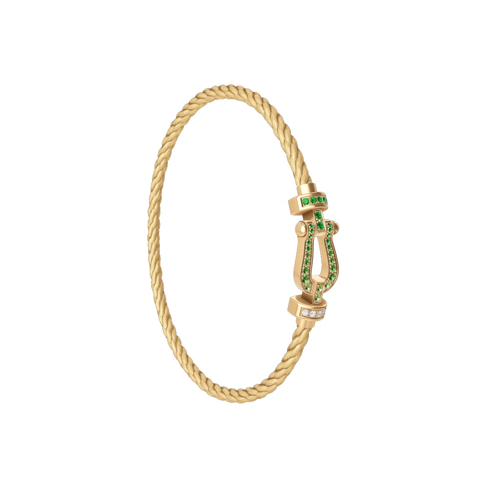 FORCE 10 BRACELET 18K YELLOW GOLD AND COLORED STONES MEDIUM MODEL