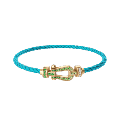 FORCE 10 BRACELET 18K YELLOW GOLD AND COLORED STONES MEDIUM MODEL
