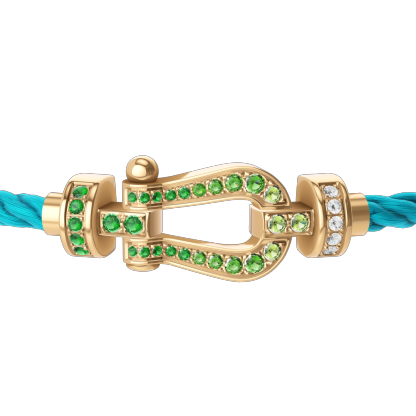 FORCE 10 BRACELET 18K YELLOW GOLD AND COLORED STONES MEDIUM MODEL