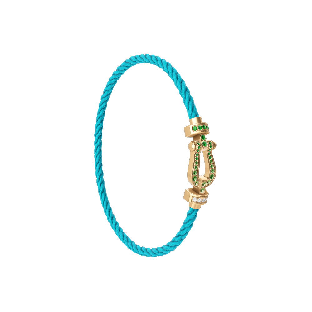 FORCE 10 BRACELET 18K YELLOW GOLD AND COLORED STONES MEDIUM MODEL