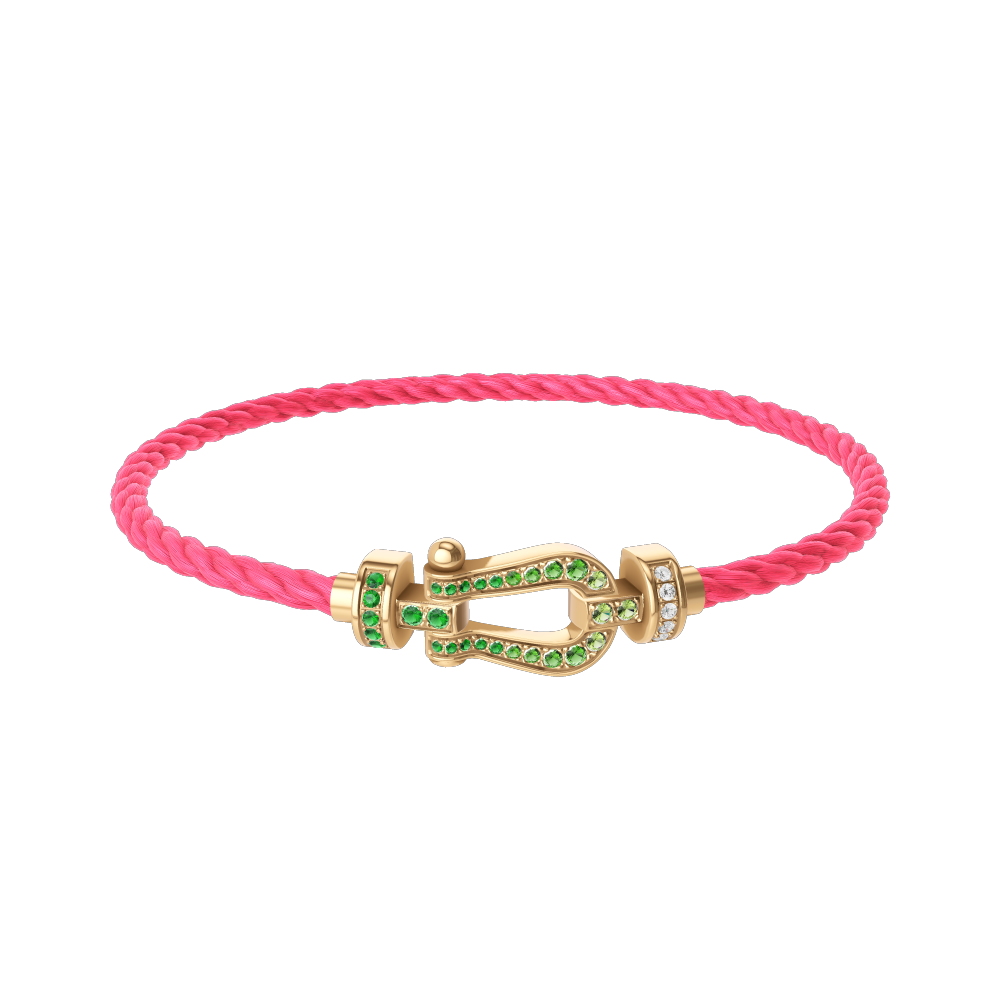 FORCE 10 BRACELET 18K YELLOW GOLD AND COLORED STONES MEDIUM MODEL