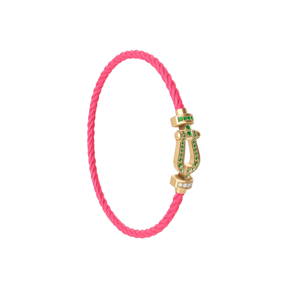 FORCE 10 BRACELET 18K YELLOW GOLD AND COLORED STONES MEDIUM MODEL