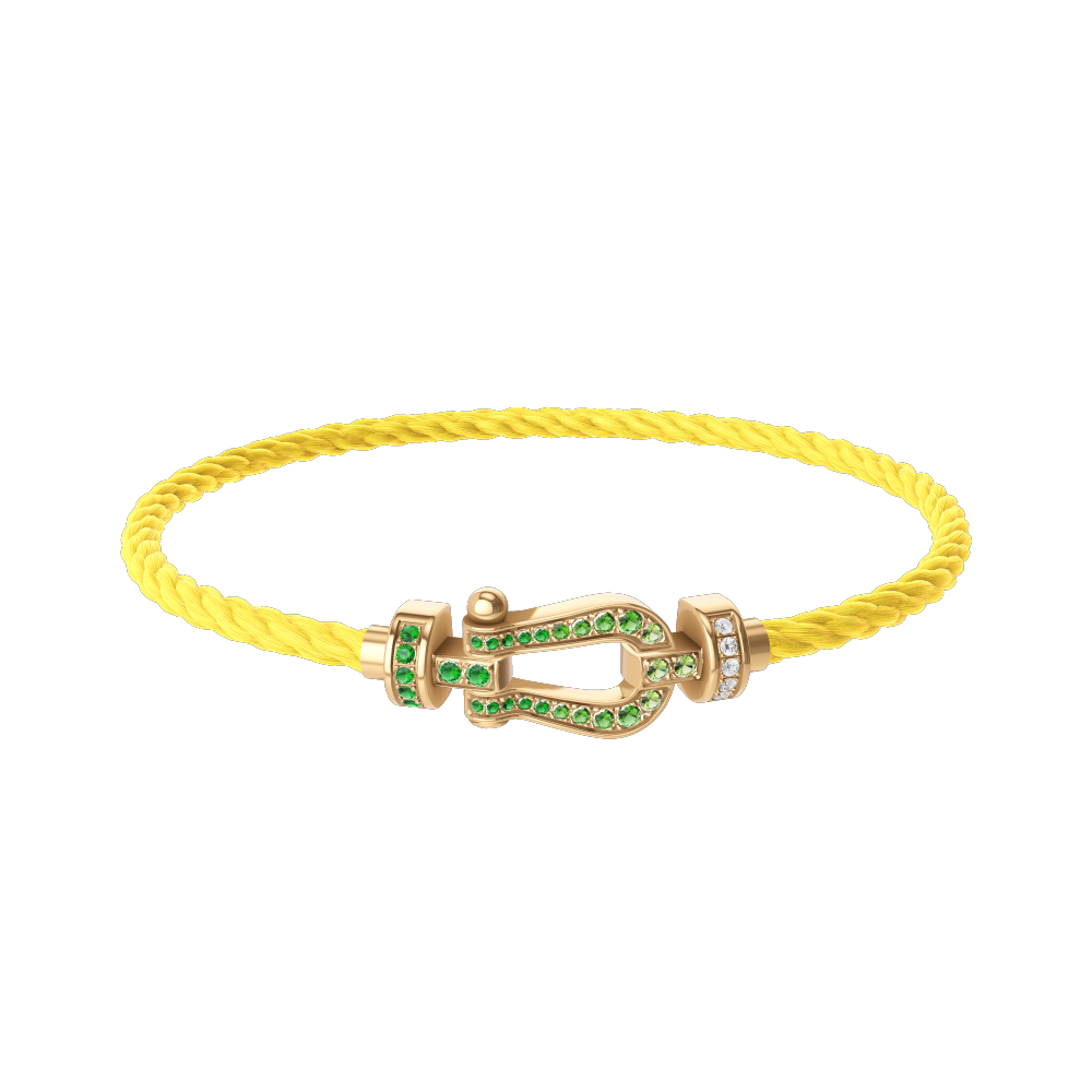 FORCE 10 BRACELET 18K YELLOW GOLD AND COLORED STONES MEDIUM MODEL