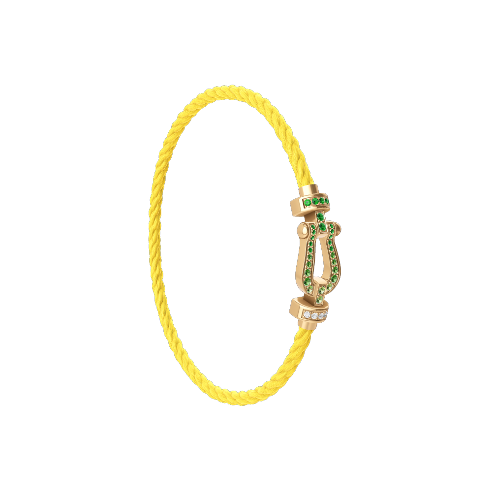 FORCE 10 BRACELET 18K YELLOW GOLD AND COLORED STONES MEDIUM MODEL