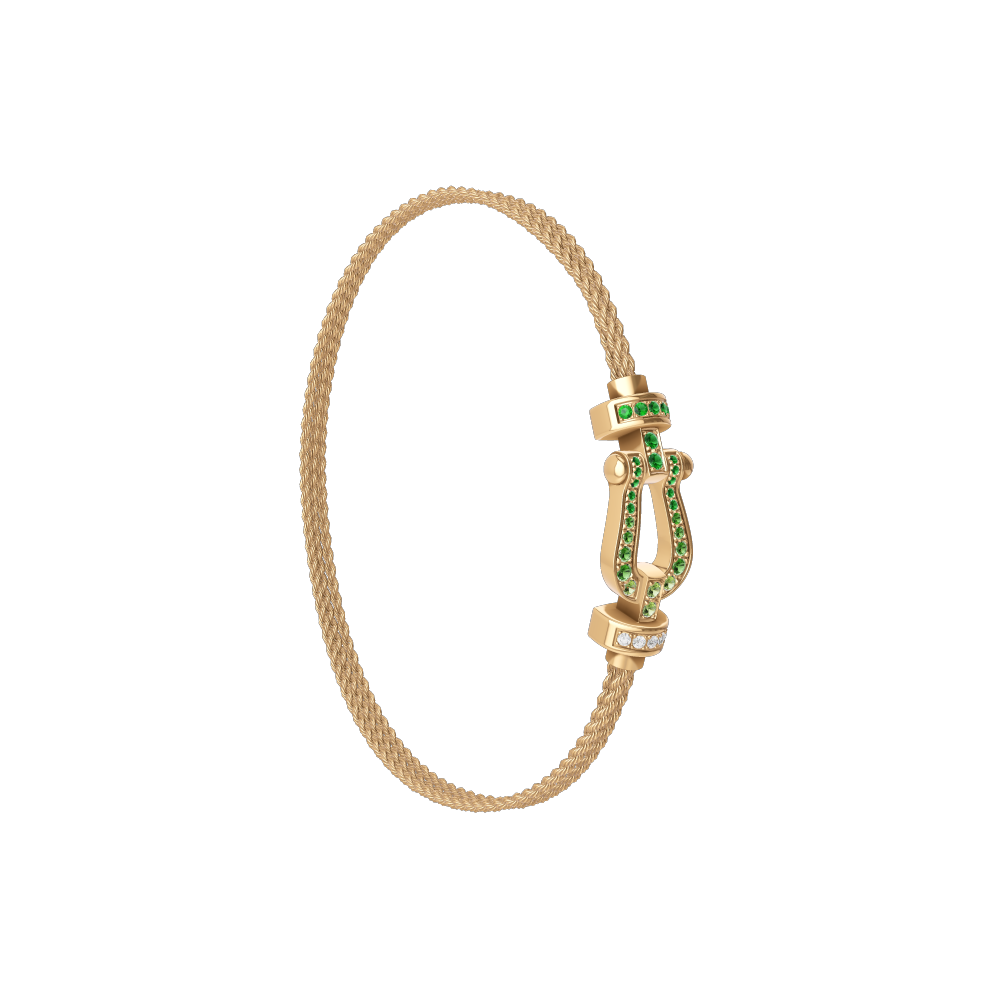 FORCE 10 BRACELET 18K YELLOW GOLD AND COLORED STONES MEDIUM MODEL