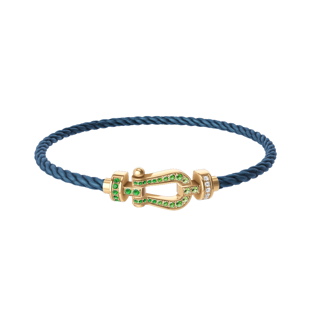 FORCE 10 BRACELET 18K YELLOW GOLD AND COLORED STONES MEDIUM MODEL