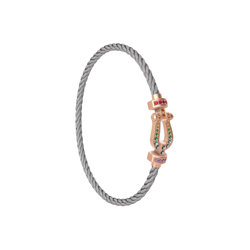 FORCE 10 BRACELET 18K PINK GOLD AND COLORED STONES MEDIUM MODEL