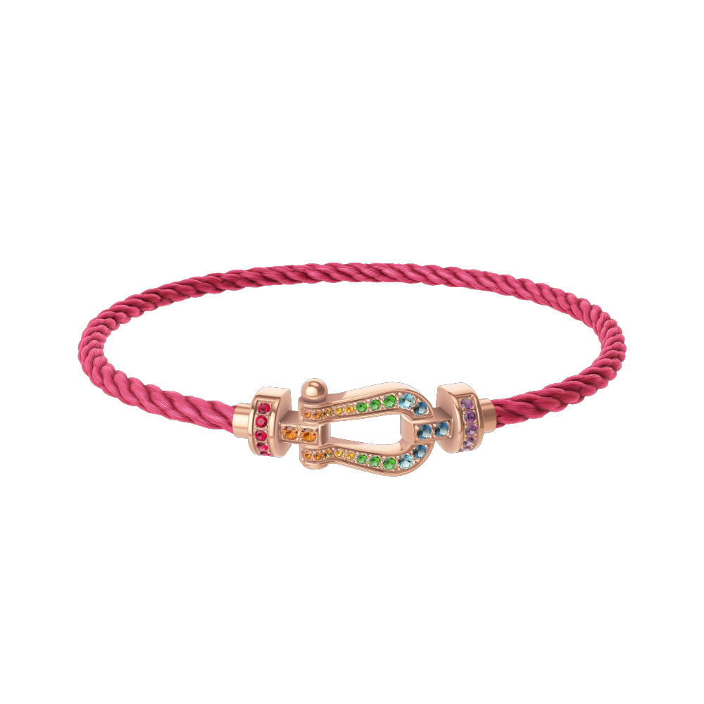 FORCE 10 BRACELET 18K PINK GOLD AND COLORED STONES MEDIUM MODEL