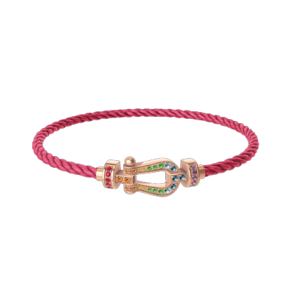 FORCE 10 BRACELET 18K PINK GOLD AND COLORED STONES MEDIUM MODEL