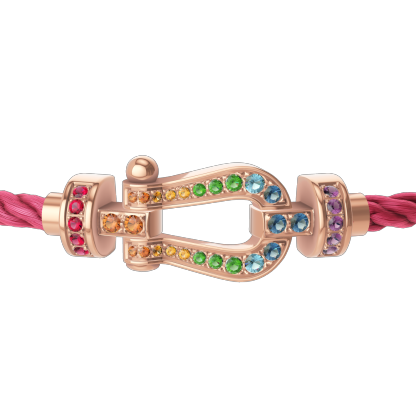 FORCE 10 BRACELET 18K PINK GOLD AND COLORED STONES MEDIUM MODEL