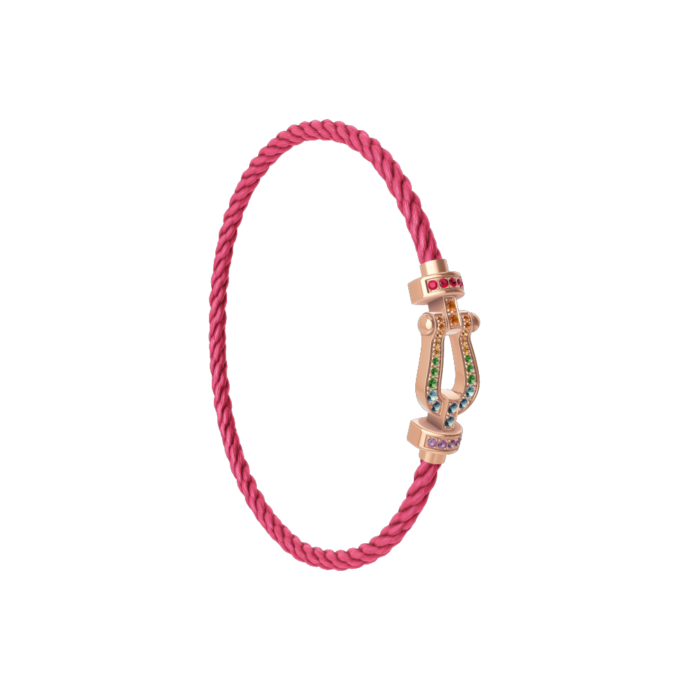 FORCE 10 BRACELET 18K PINK GOLD AND COLORED STONES MEDIUM MODEL