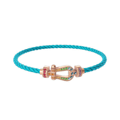 FORCE 10 BRACELET 18K PINK GOLD AND COLORED STONES MEDIUM MODEL