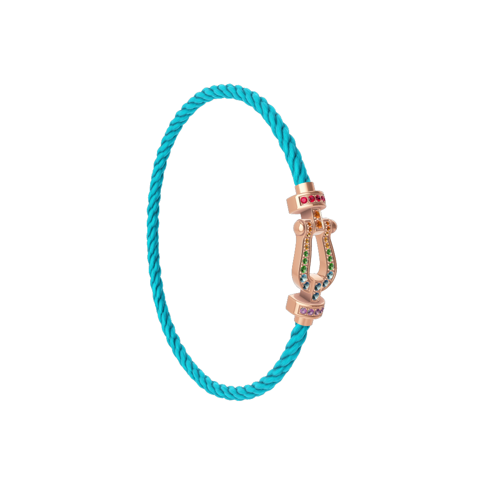 FORCE 10 BRACELET 18K PINK GOLD AND COLORED STONES MEDIUM MODEL