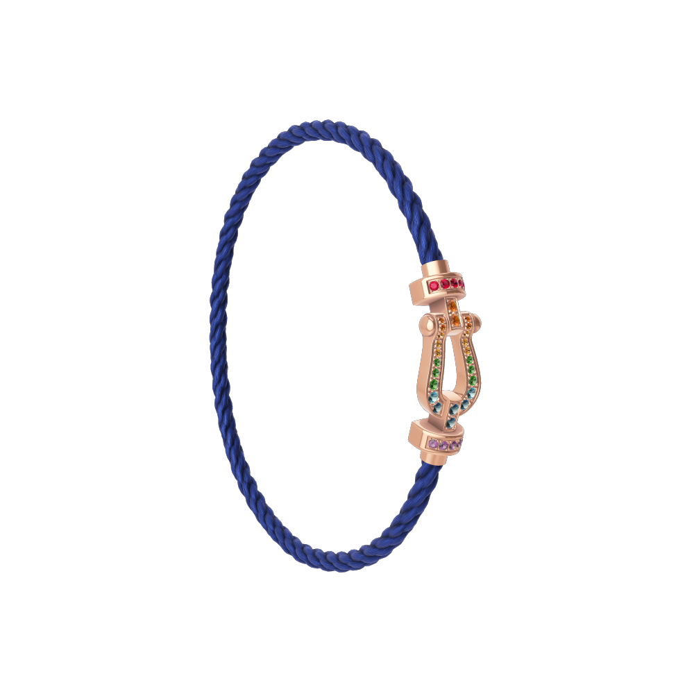 FORCE 10 BRACELET 18K PINK GOLD AND COLORED STONES MEDIUM MODEL