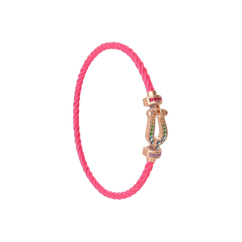 FORCE 10 BRACELET 18K PINK GOLD AND COLORED STONES MEDIUM MODEL