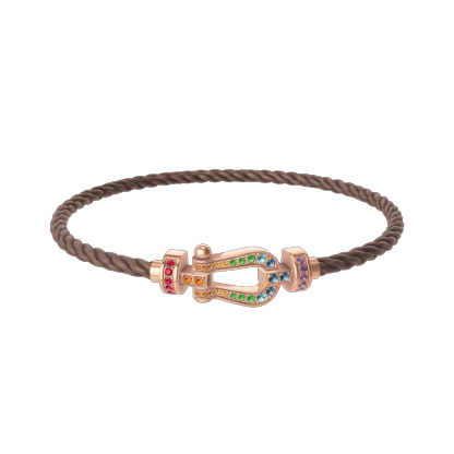 FORCE 10 BRACELET 18K PINK GOLD AND COLORED STONES MEDIUM MODEL
