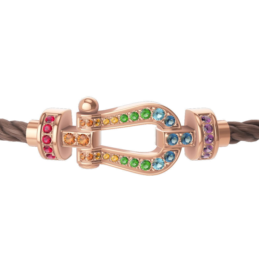 FORCE 10 BRACELET 18K PINK GOLD AND COLORED STONES MEDIUM MODEL