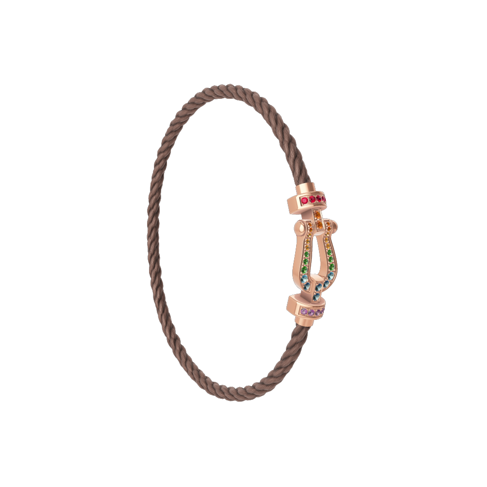 FORCE 10 BRACELET 18K PINK GOLD AND COLORED STONES MEDIUM MODEL