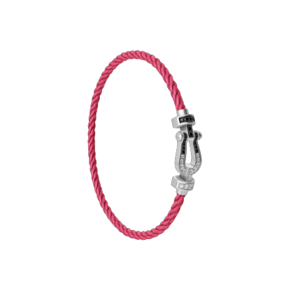 FORCE 10 BRACELET 18K WHITE GOLD AND BLACK AND WHITE DIAMONDS MEDIUM MODEL