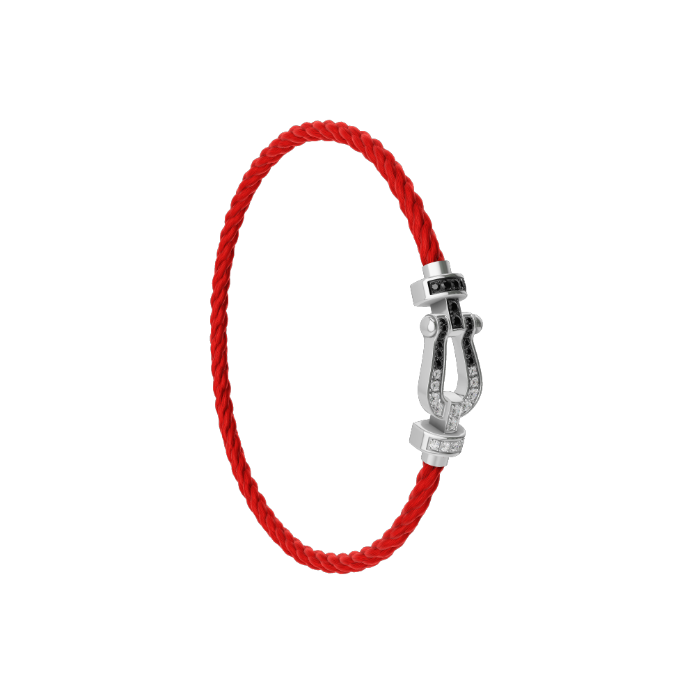 Force 10 bracelet 18k white gold and black and white diamonds medium model