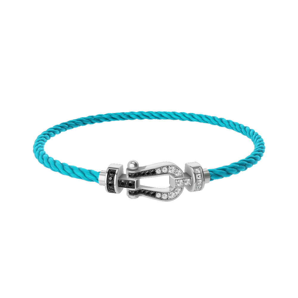 Force 10 bracelet 18k white gold and black and white diamonds medium model