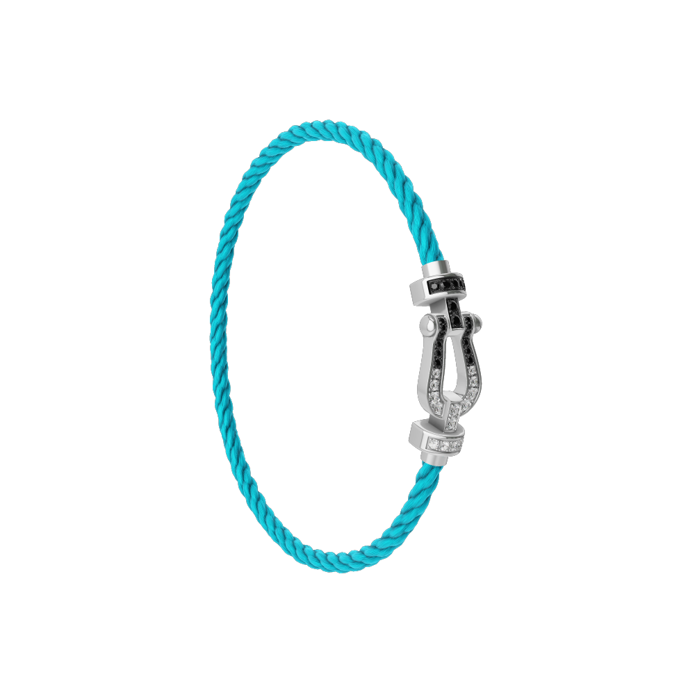 Force 10 bracelet 18k white gold and black and white diamonds medium model