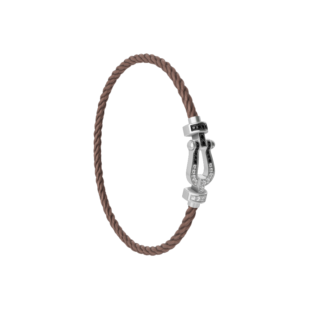 FORCE 10 BRACELET 18K WHITE GOLD AND BLACK AND WHITE DIAMONDS MEDIUM MODEL