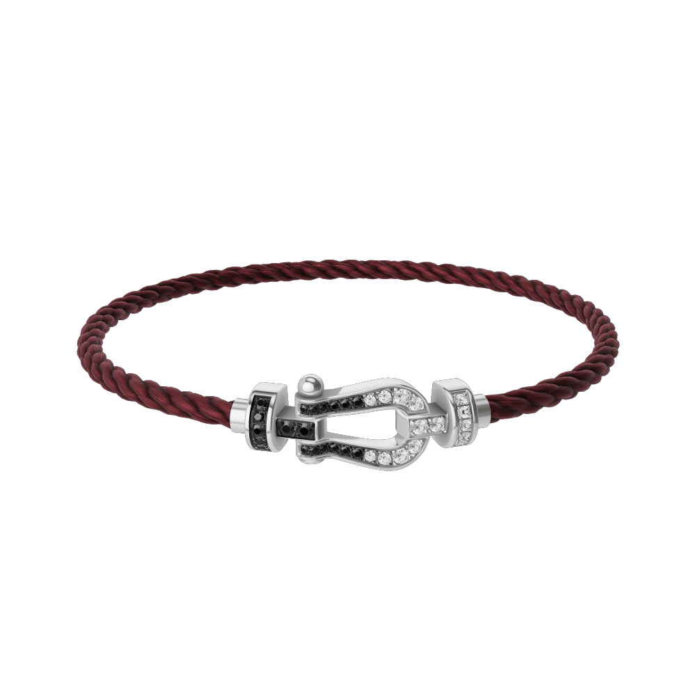FORCE 10 BRACELET 18K WHITE GOLD AND BLACK AND WHITE DIAMONDS MEDIUM MODEL