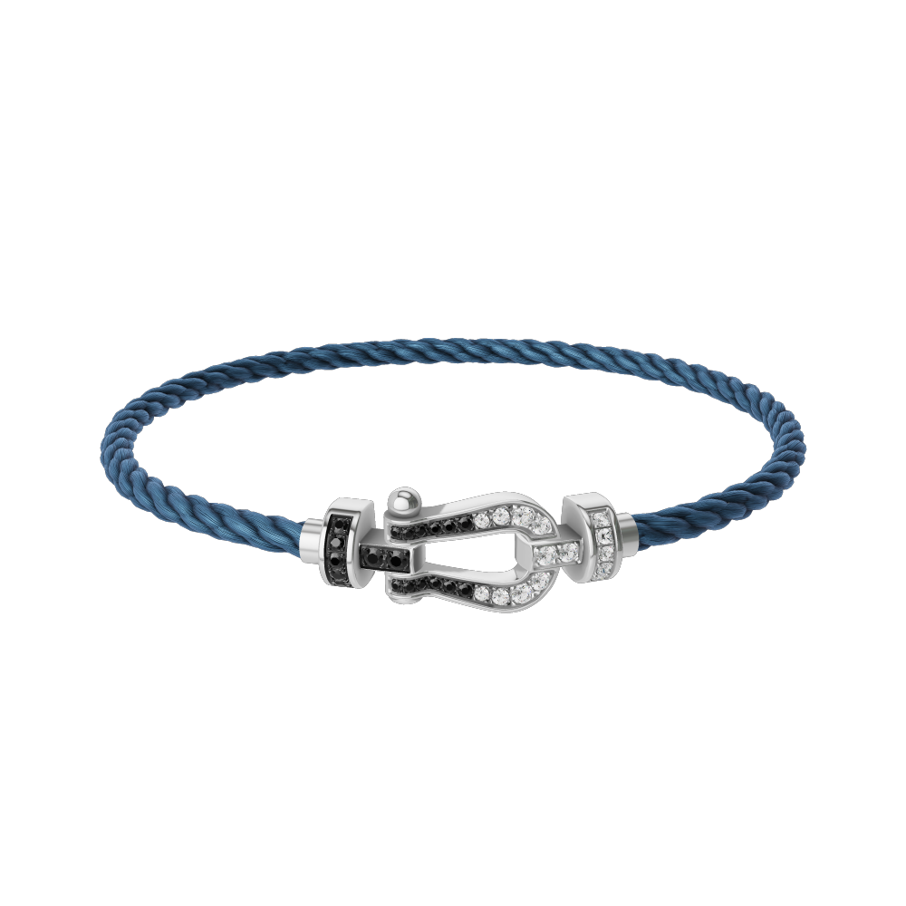 FORCE 10 BRACELET 18K WHITE GOLD AND BLACK AND WHITE DIAMONDS MEDIUM MODEL