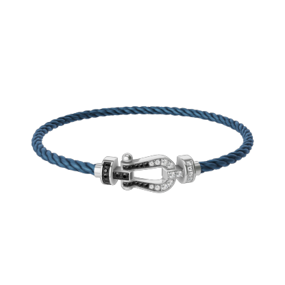FORCE 10 BRACELET 18K WHITE GOLD AND BLACK AND WHITE DIAMONDS MEDIUM MODEL