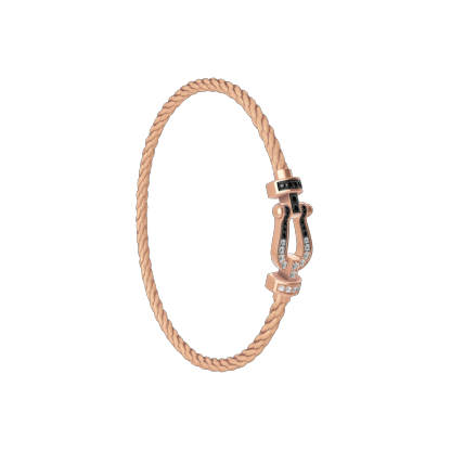 FORCE 10 BRACELET 18K PINK GOLD AND BLACK AND WHITE DIAMONDS MEDIUM MODEL