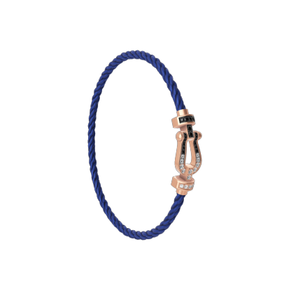 FORCE 10 BRACELET 18K PINK GOLD AND BLACK AND WHITE DIAMONDS MEDIUM MODEL