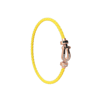 FORCE 10 BRACELET 18K PINK GOLD AND BLACK AND WHITE DIAMONDS MEDIUM MODEL