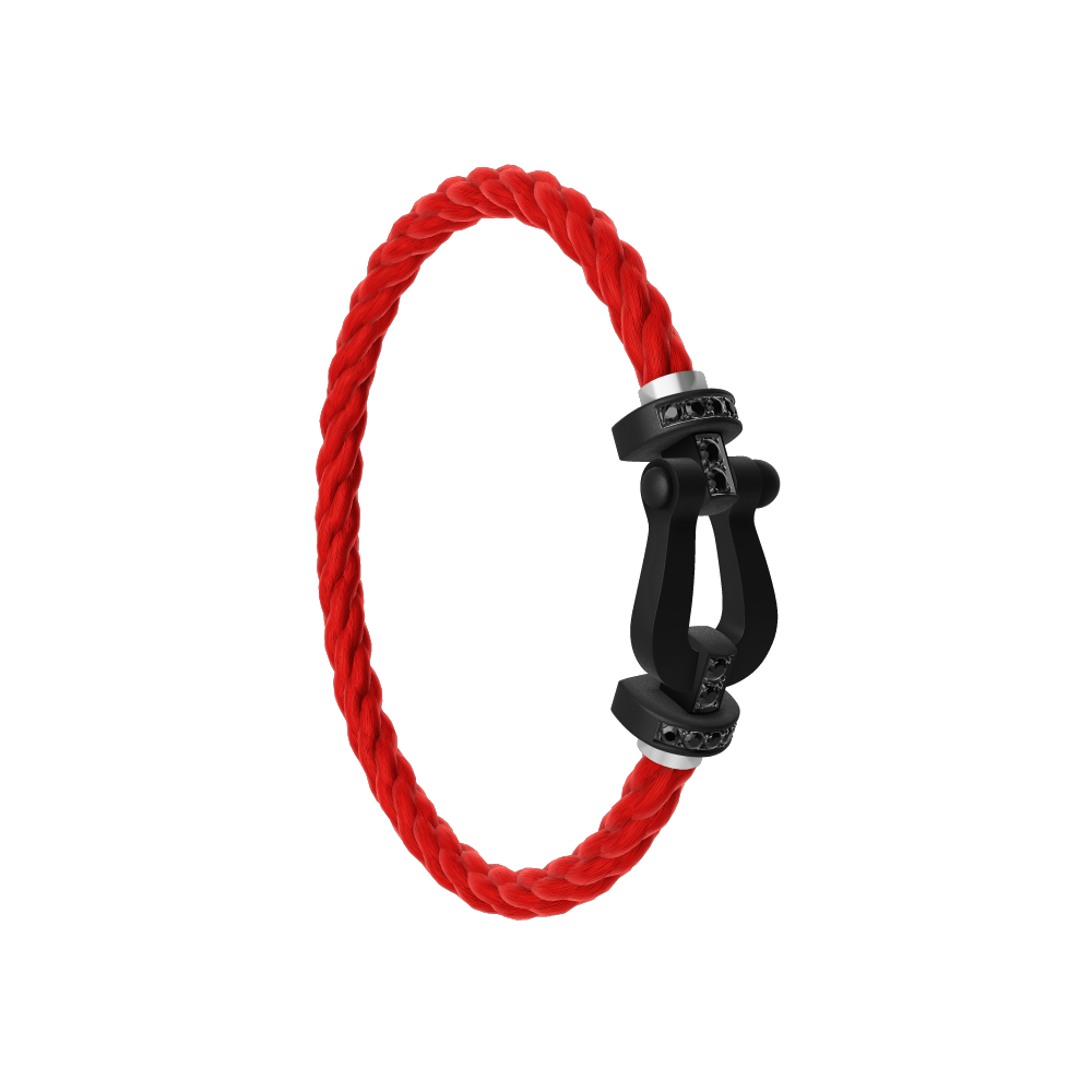 FORCE 10 BRACELET BLACK TITANIUM AND BLACK DIAMONDS LARGE MODEL