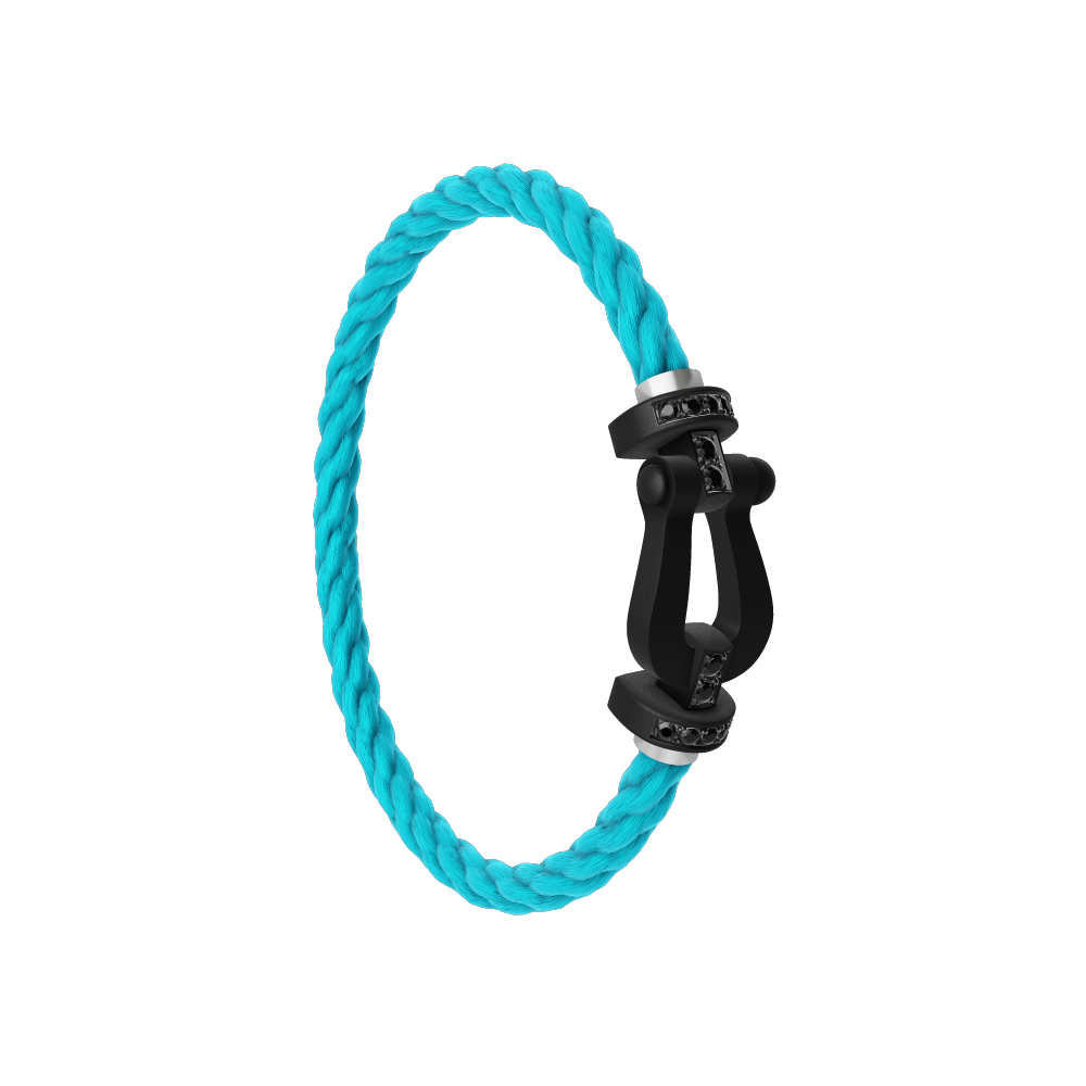 FORCE 10 BRACELET BLACK TITANIUM AND BLACK DIAMONDS LARGE MODEL