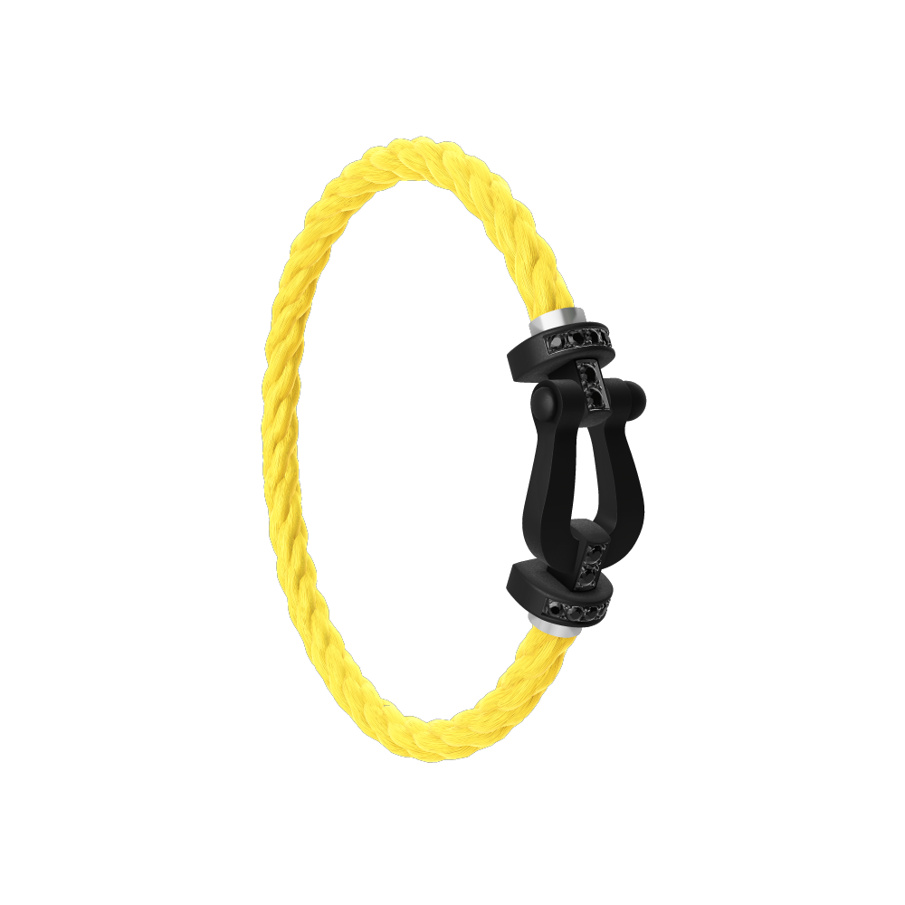 FORCE 10 BRACELET BLACK TITANIUM AND BLACK DIAMONDS LARGE MODEL