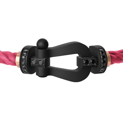 FORCE 10 BRACELET BLACK TITANIUM AND BLACK DIAMONDS LARGE MODEL