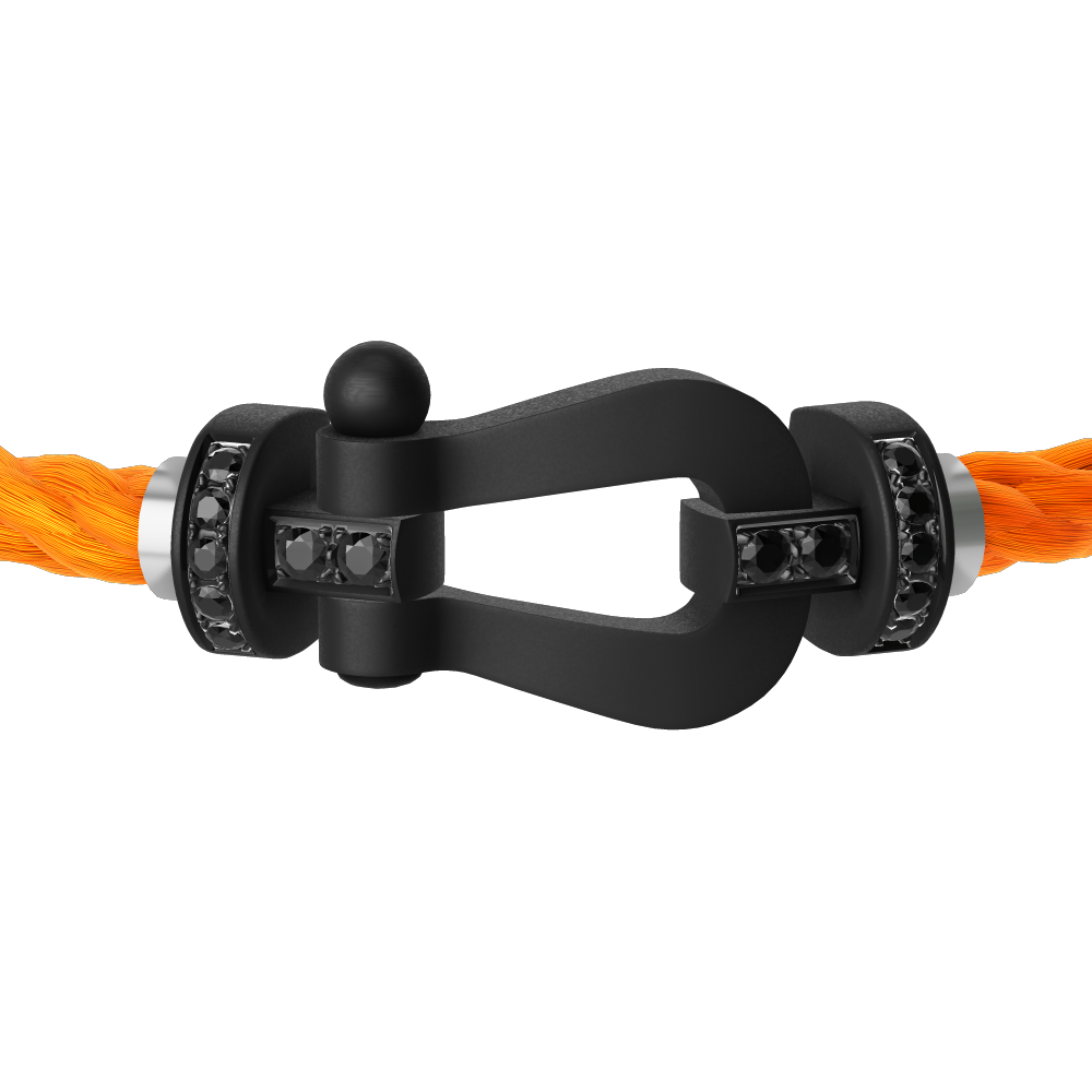 FORCE 10 BRACELET BLACK TITANIUM AND BLACK DIAMONDS LARGE MODEL