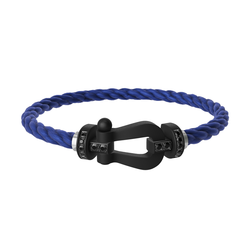 FORCE 10 BRACELET BLACK TITANIUM AND BLACK DIAMONDS LARGE MODEL