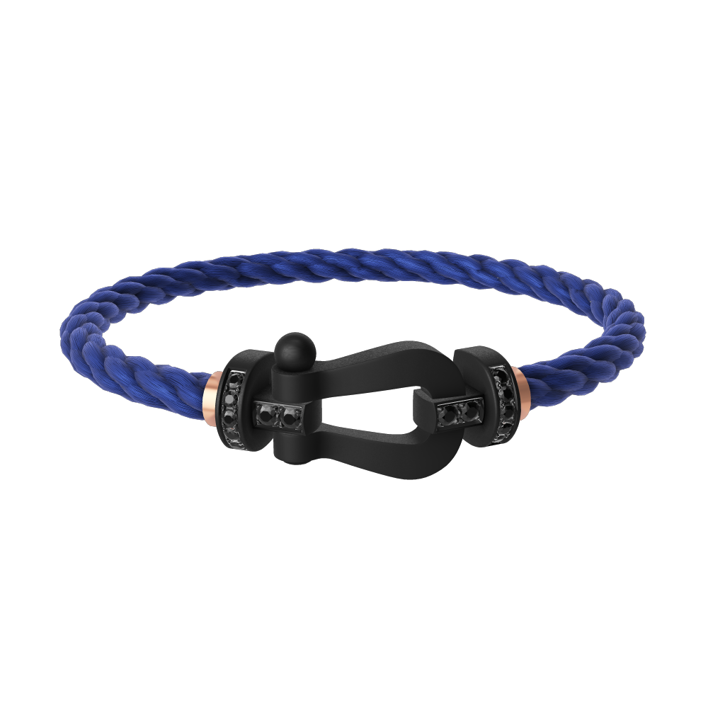 FORCE 10 BRACELET BLACK TITANIUM AND BLACK DIAMONDS LARGE MODEL
