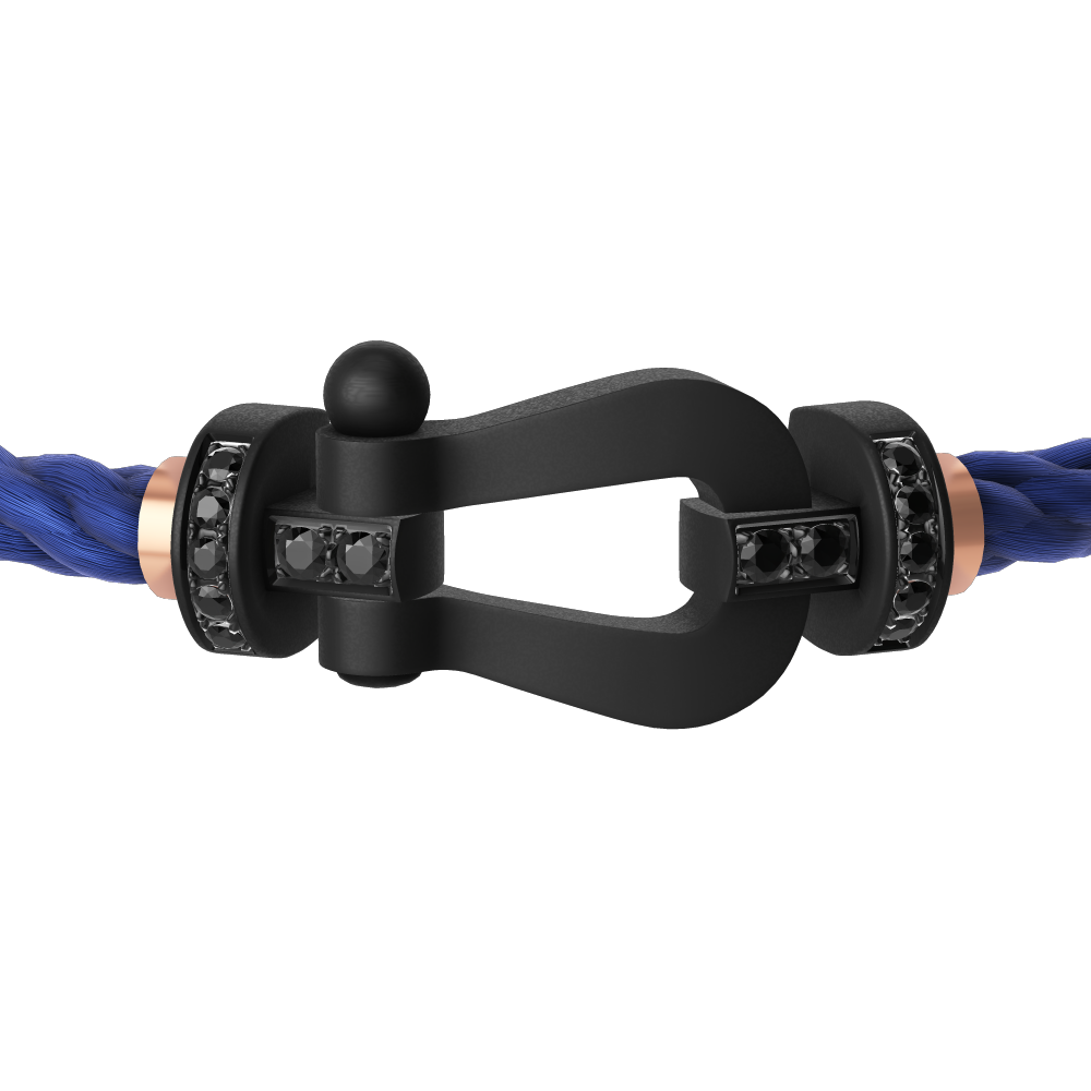 FORCE 10 BRACELET BLACK TITANIUM AND BLACK DIAMONDS LARGE MODEL