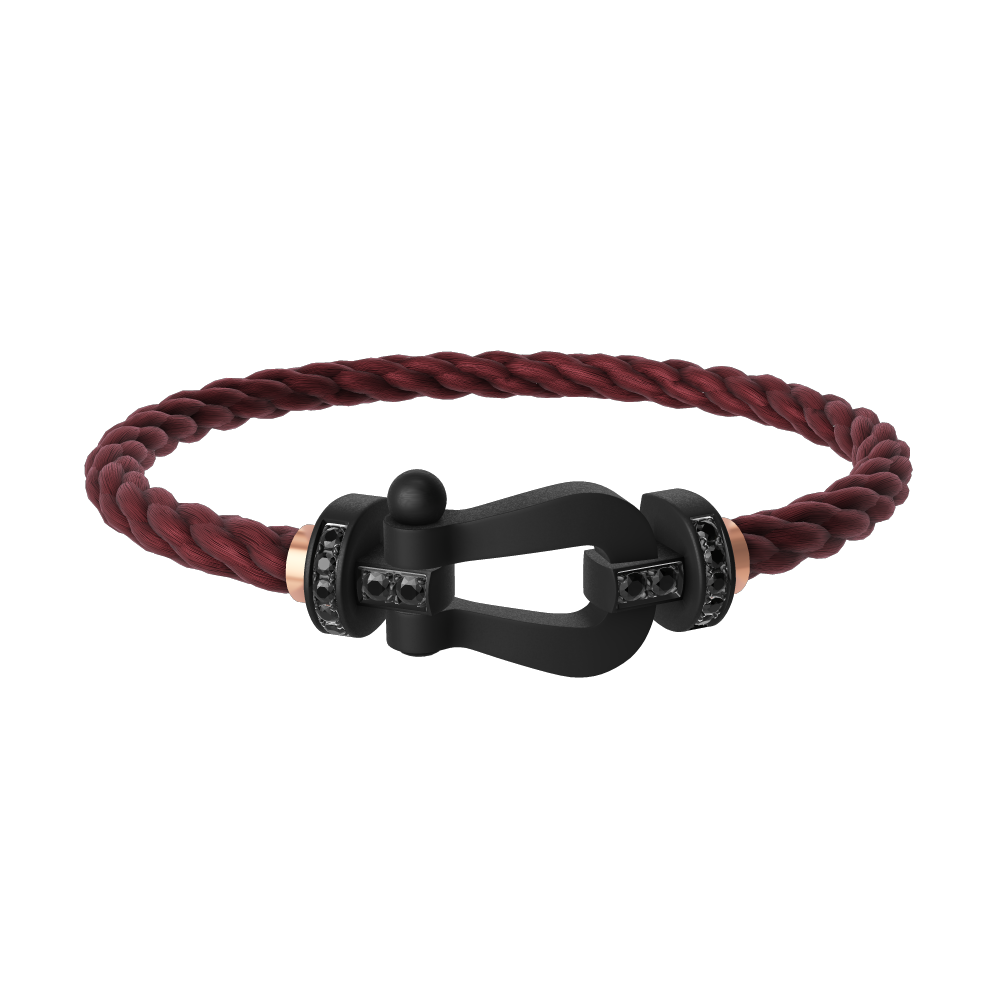 FORCE 10 BRACELET BLACK TITANIUM AND BLACK DIAMONDS LARGE MODEL