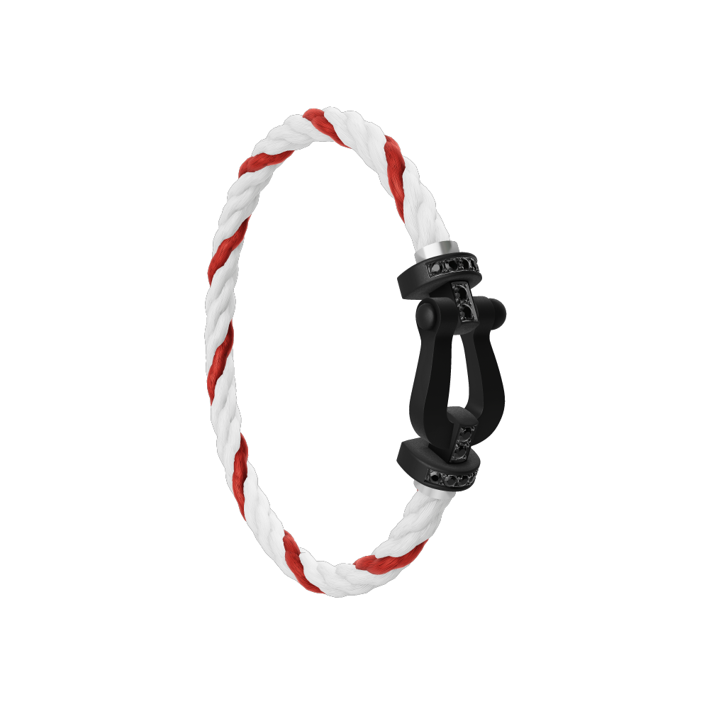 FORCE 10 BRACELET BLACK TITANIUM AND BLACK DIAMONDS LARGE MODEL