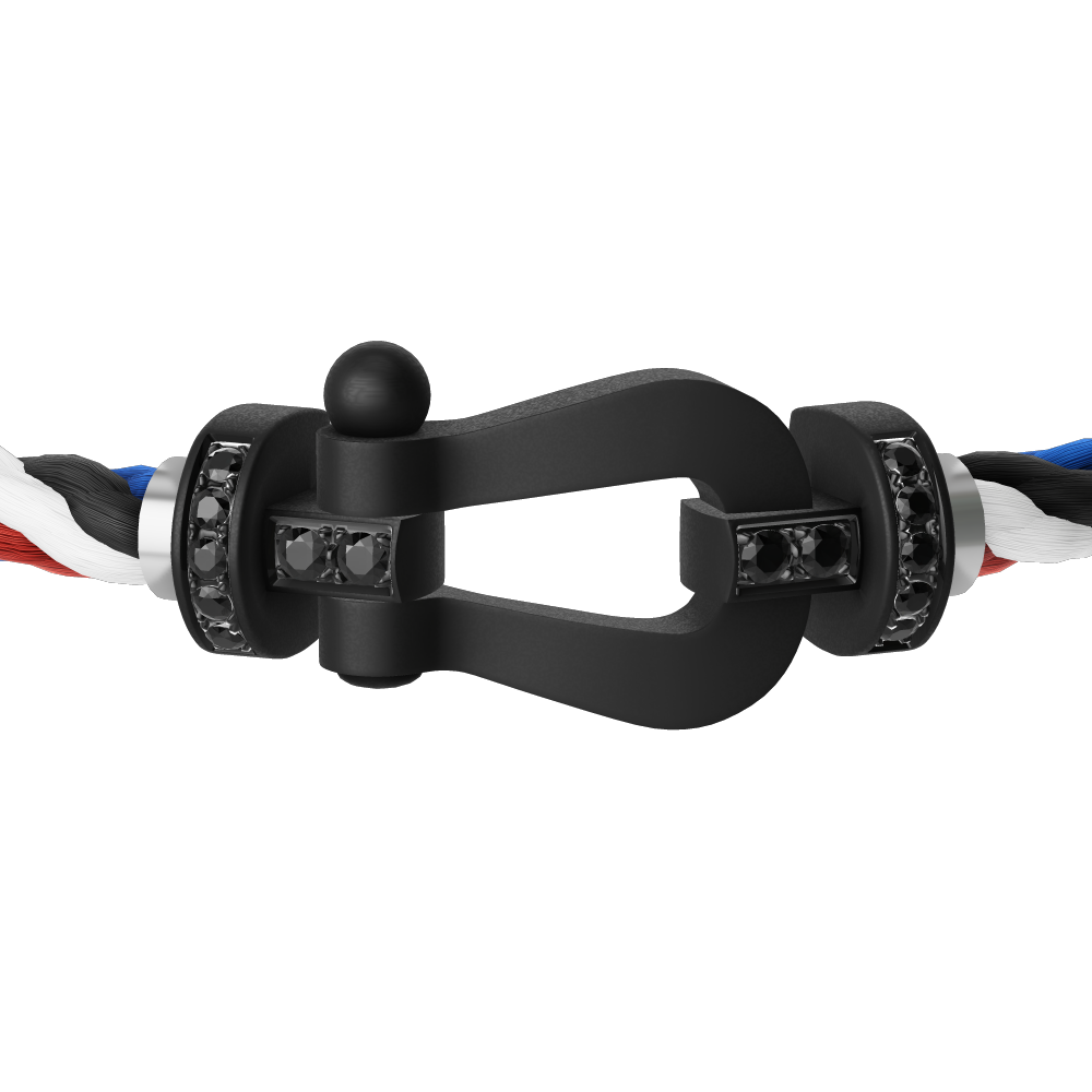 FORCE 10 BRACELET BLACK TITANIUM AND BLACK DIAMONDS LARGE MODEL
