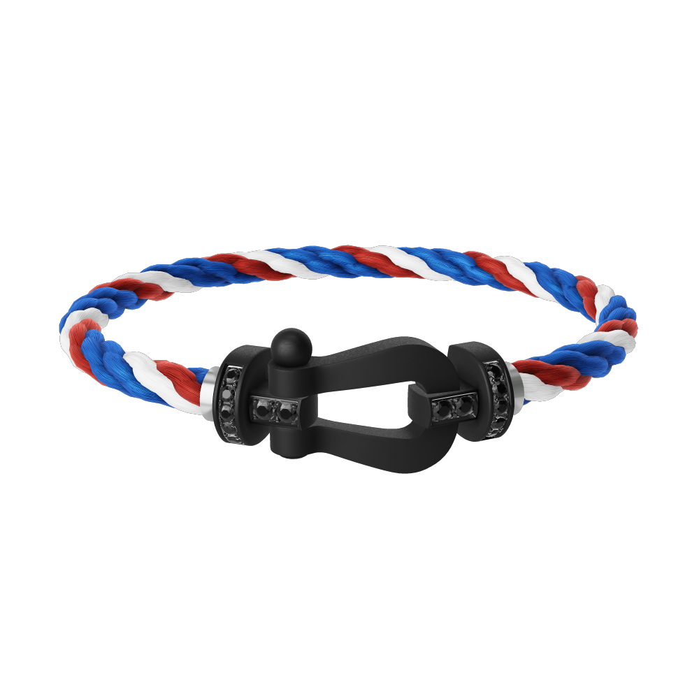 FORCE 10 BRACELET BLACK TITANIUM AND BLACK DIAMONDS LARGE MODEL