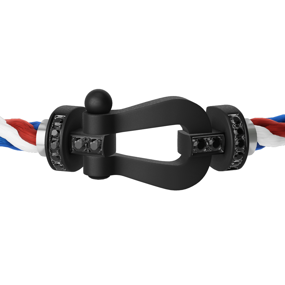 FORCE 10 BRACELET BLACK TITANIUM AND BLACK DIAMONDS LARGE MODEL